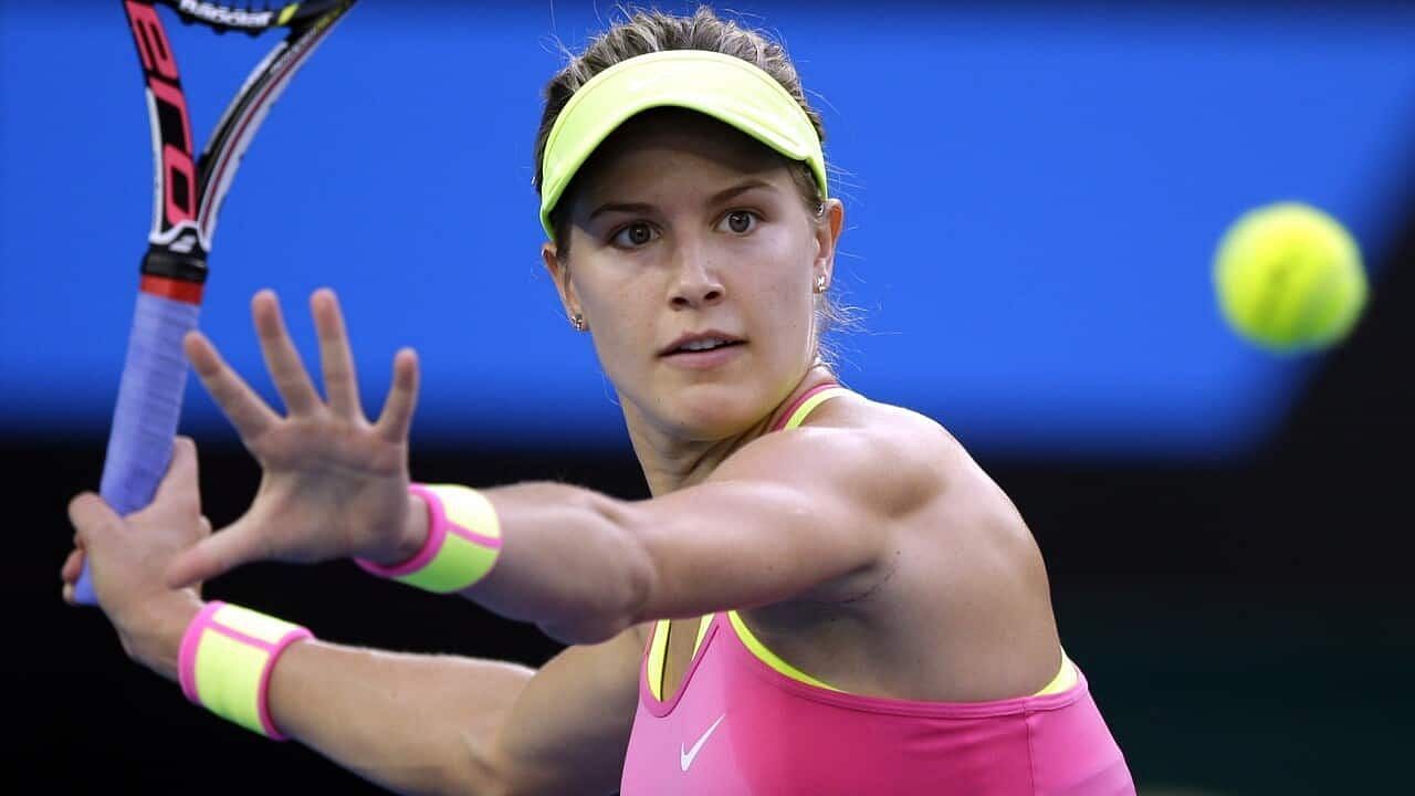 Eugenie Bouchard hits a forehand